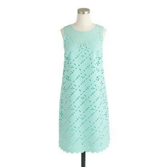 J.Crew LASER-CUT FLORAL SHIFT DRESS - Picture 4 of 7